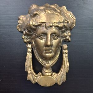 Grecian Goddess Athena Solid Brass Door Knocker
